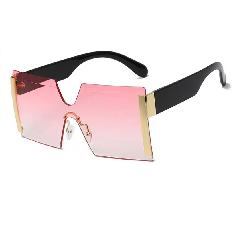 Foxy Boxy II Square Rimless Sunglasses