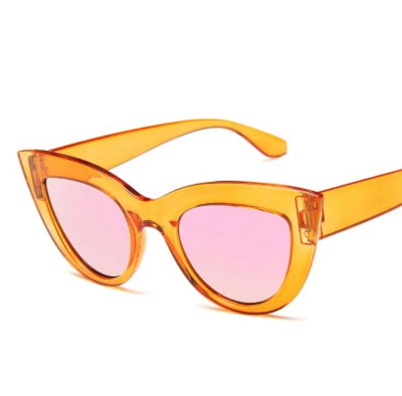 Dare to Wear Orange Clear Cat Glasses