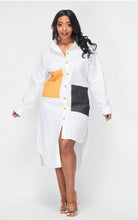 Load image into Gallery viewer, Black or White Block Shirt Dress
